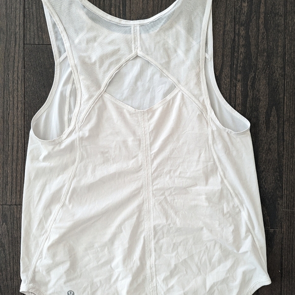 White Mesh Lululemon Tank Top - Picture 4 of 5